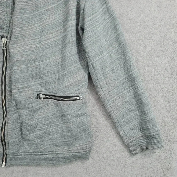 Wilfred Free Aritzia Gray Hooded Zip-Up Sweatshirt L Cotton & Modal Blend 4PT - Picture 6 of 7